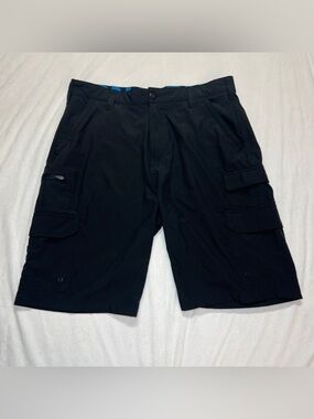 Iron Co. Men's Black Stretch Cargo Shorts - Size 34